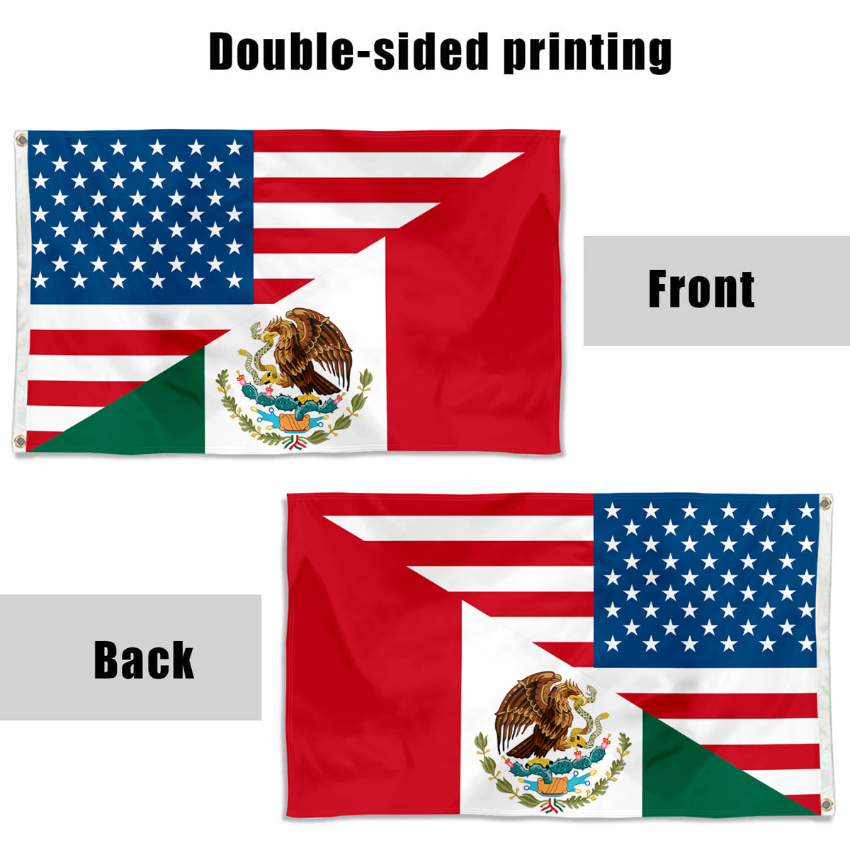 Fyon USA Mexico American Mexican Combination Flag Banner