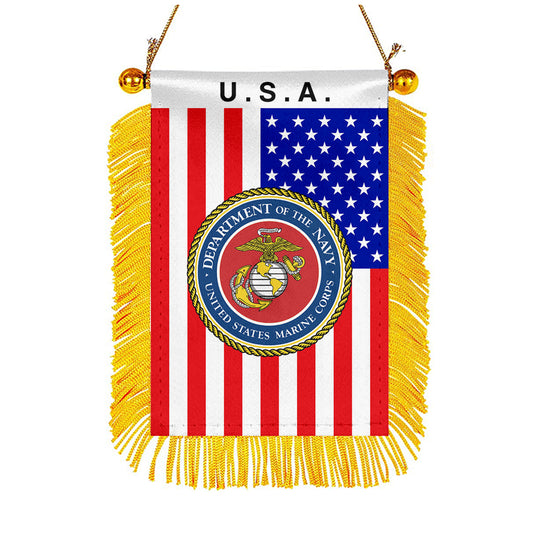 USA The NAVY Mini Car Rearview Mirror Flag Banner -2PC