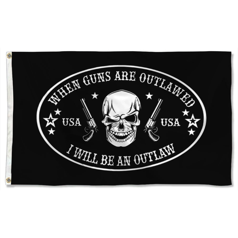 Fyon USA When Guns Are Outlawed I Will Be An Outlaw Wall Garage Flag Banner