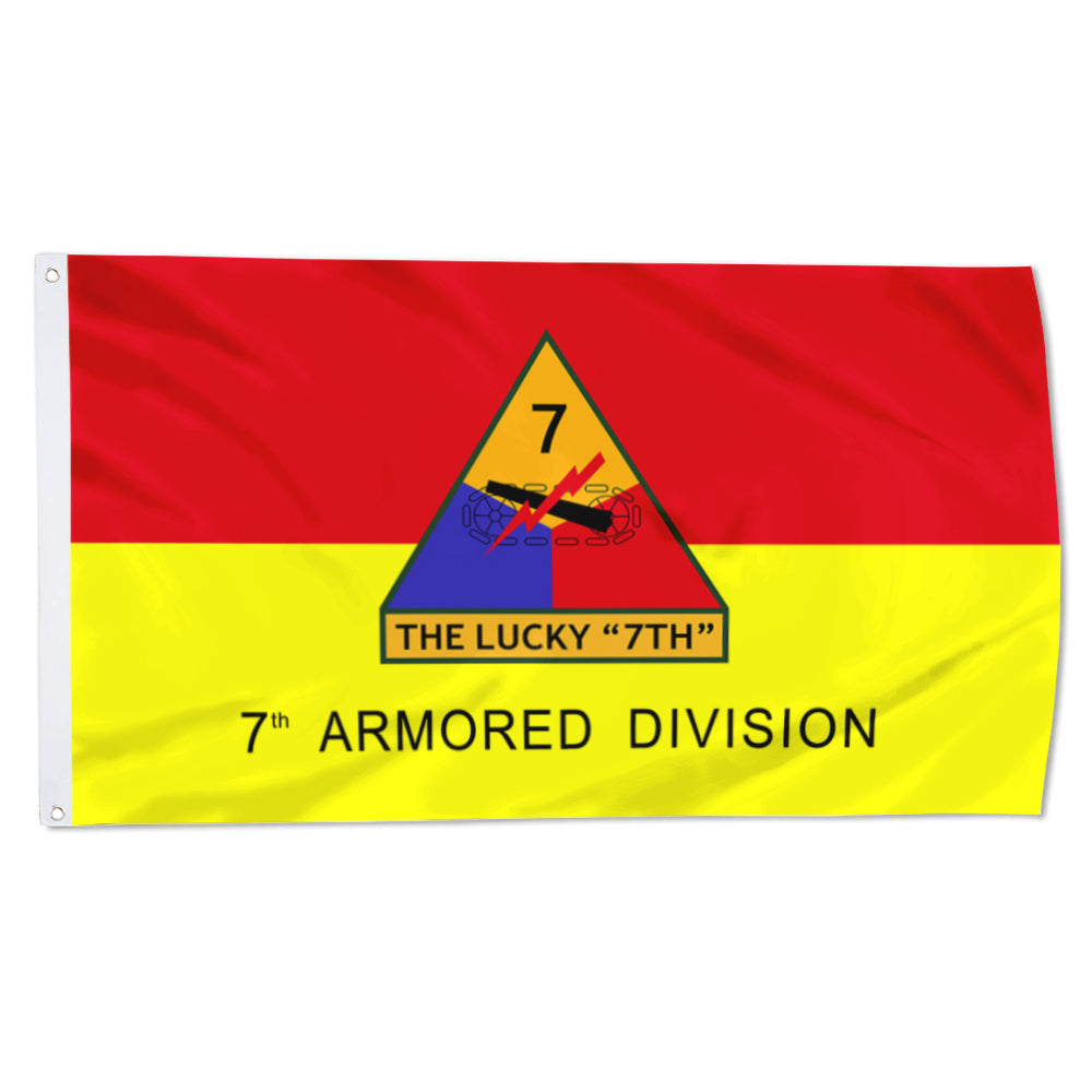 Fyon US Army 7th Armored Division The Lucky 7th Flag Banner
