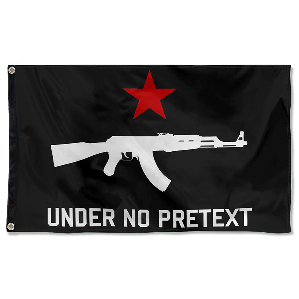 Fyon Under No Pretext AK47 Flag Indoor and Outdoor Banner