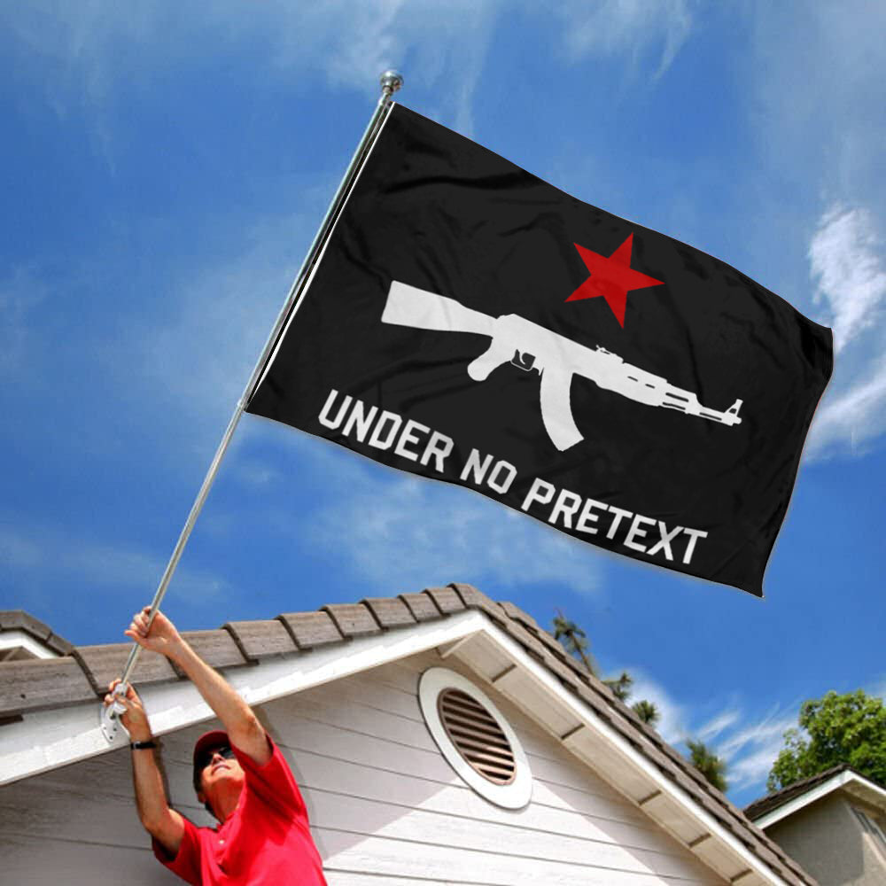 Fyon Under No Pretext AK47 Flag Indoor and Outdoor Banner