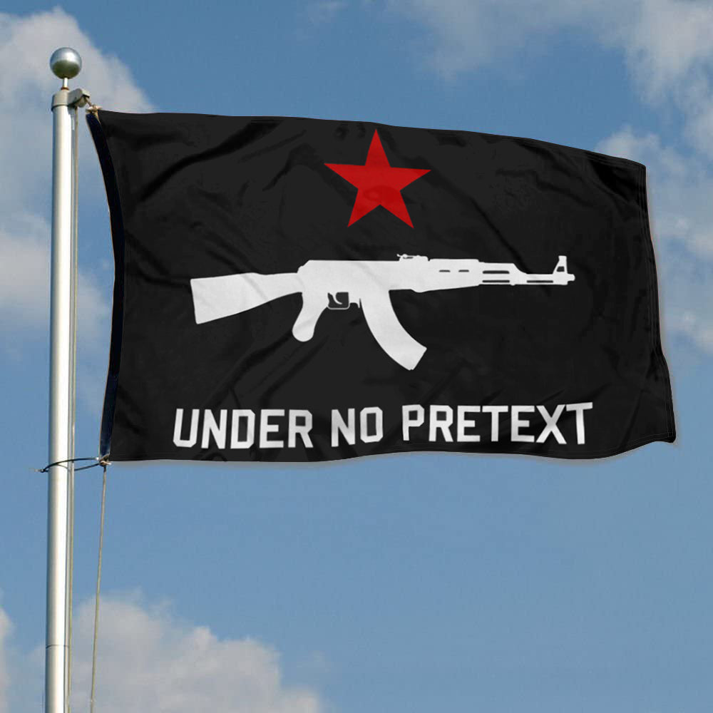 Fyon Under No Pretext AK47 Flag Indoor and Outdoor Banner