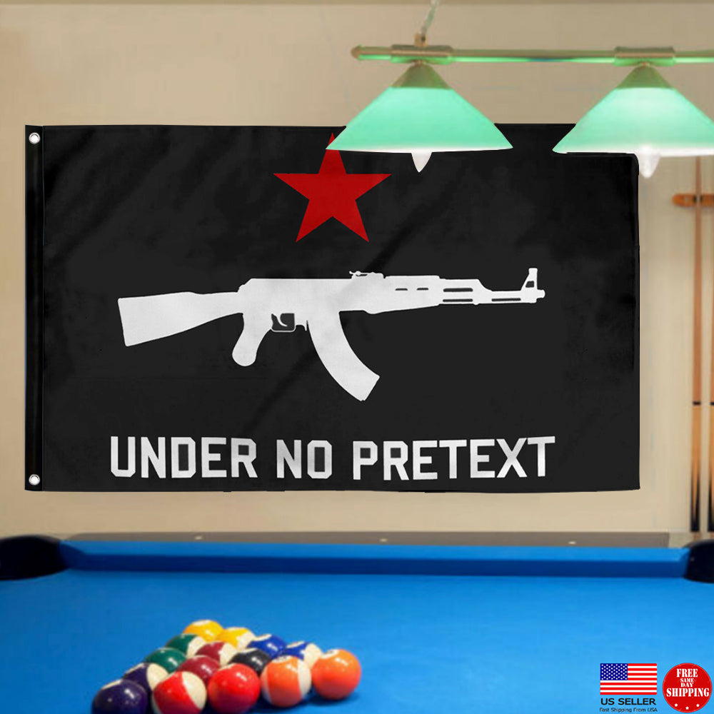 Fyon Under No Pretext AK47 Flag Indoor and Outdoor Banner