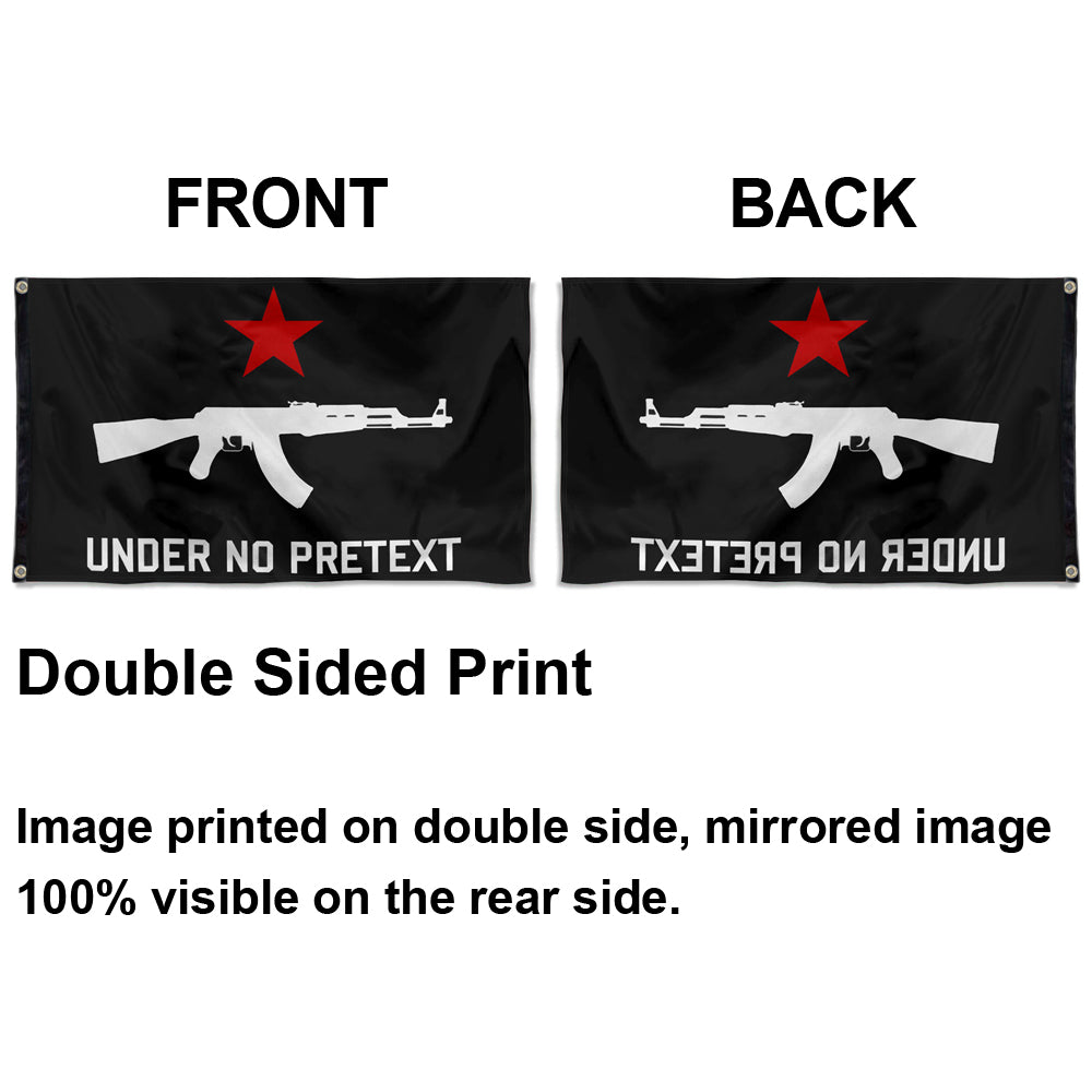 Fyon Under No Pretext AK47 Flag Indoor and Outdoor Banner