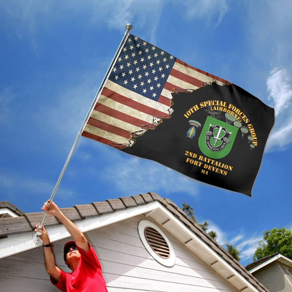 Fyon Us 10th Special Forces Group 2nd Battalion Fort Devens Ma Flag Indoor and outdoor banner 224098
