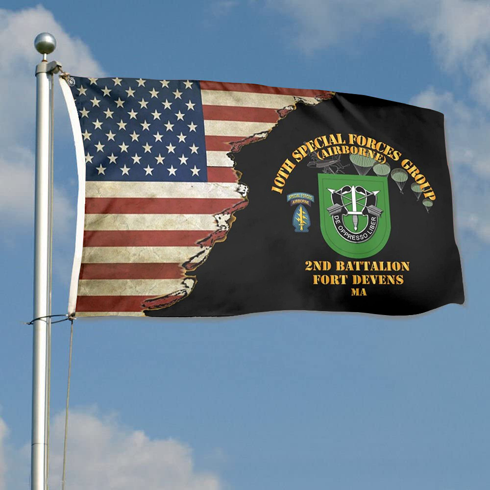 Fyon Us 10th Special Forces Group 2nd Battalion Fort Devens Ma Flag Indoor and outdoor banner 224098