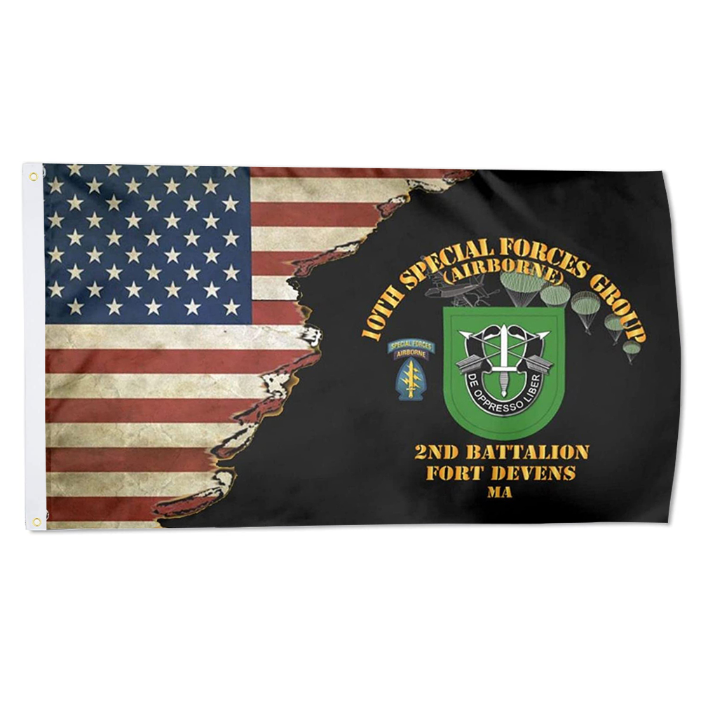 Fyon Us 10th Special Forces Group 2nd Battalion Fort Devens Ma Flag Indoor and outdoor banner 224098