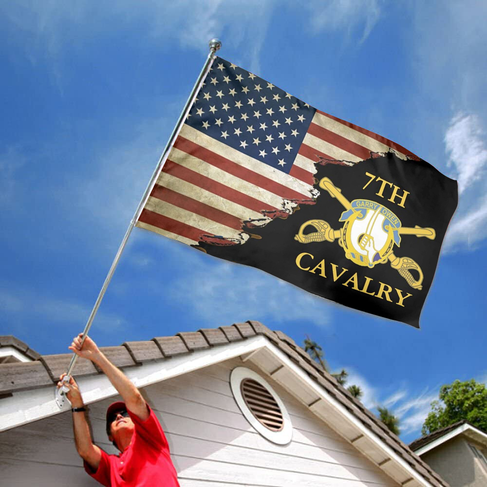 Fyon Us 7th Cavalry Flag Indoor and outdoor banner 224096