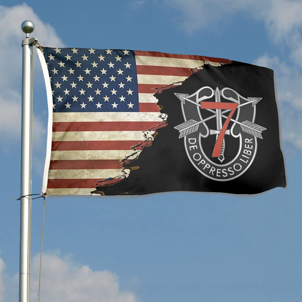 Fyon Us 7th Special Forces Group Crest Flag Indoor and outdoor banner 224097