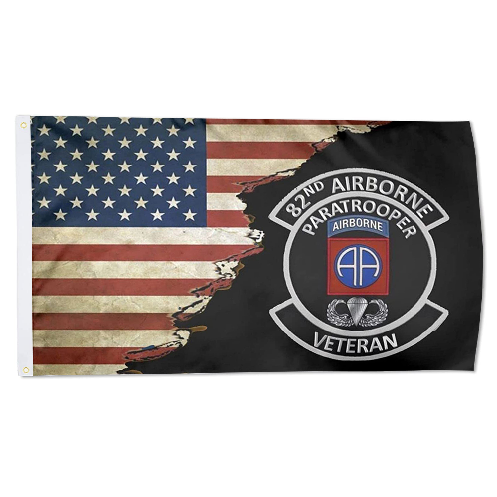 Fyon Us 82nd Airborne Paratrooper Veteran Flag Indoor and outdoor banner 2240910