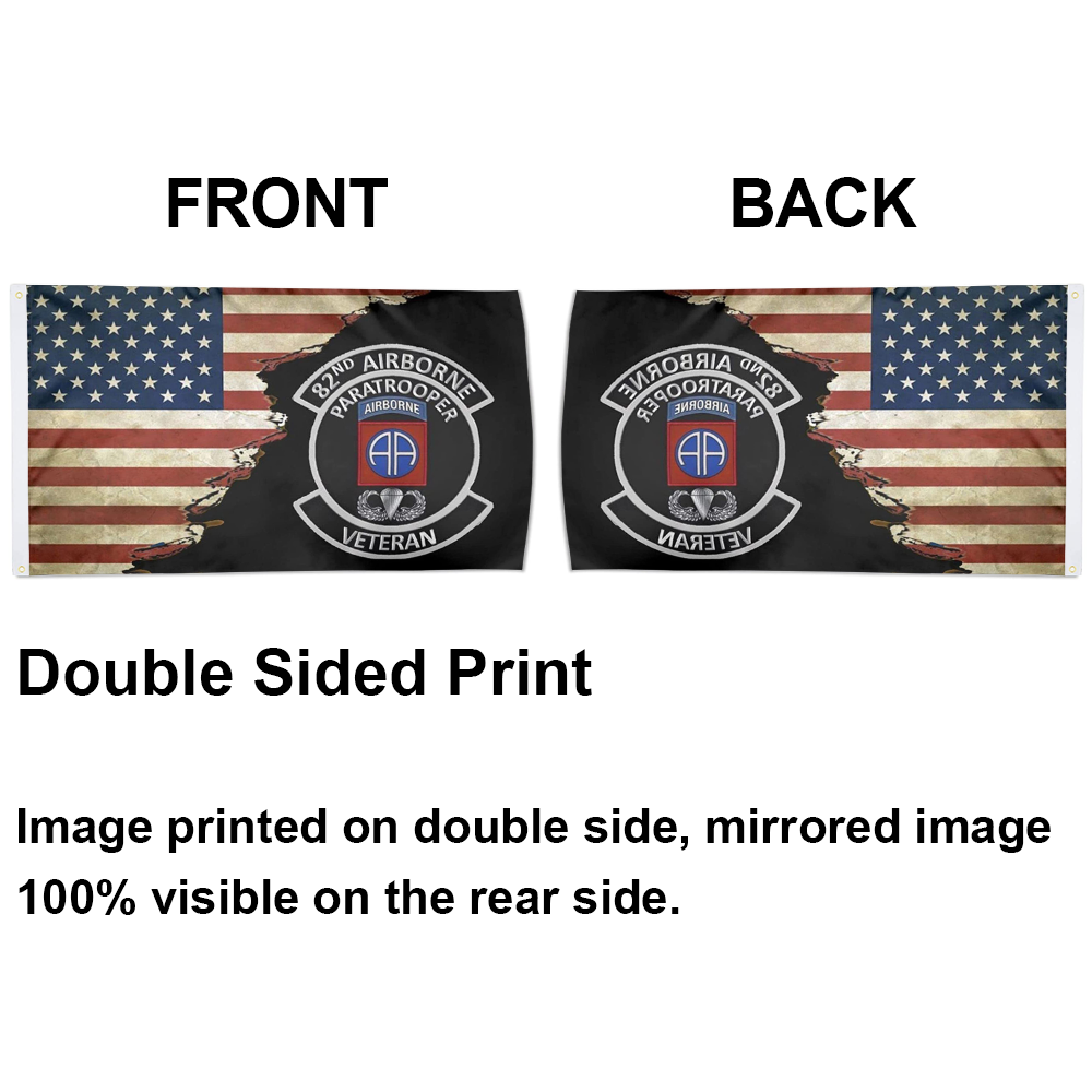 Fyon Us 82nd Airborne Paratrooper Veteran Flag Indoor and outdoor banner 2240910