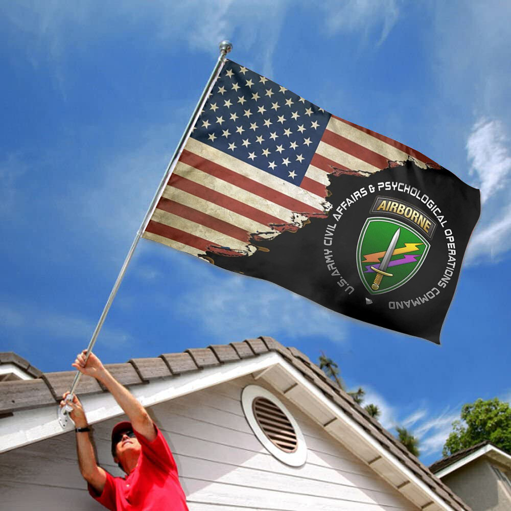 Fyon Us Army Civil Affairs and Psychological Operations Command (Airborne) Flag Indoor and outdoor banner 2240913