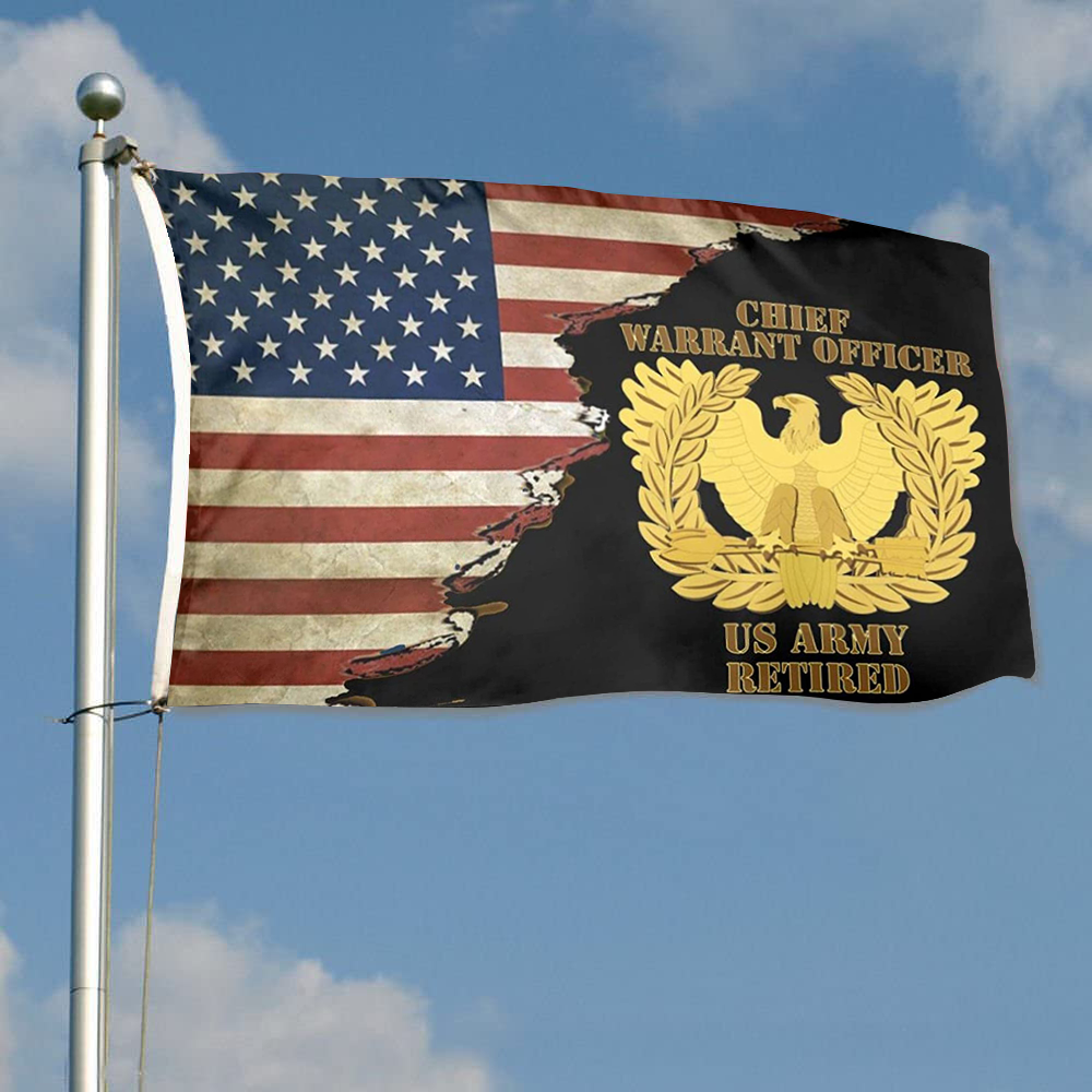 Fyon Us Army Emblem Warrant Officer Chief Retired Flag Indoor and outdoor banner 224111