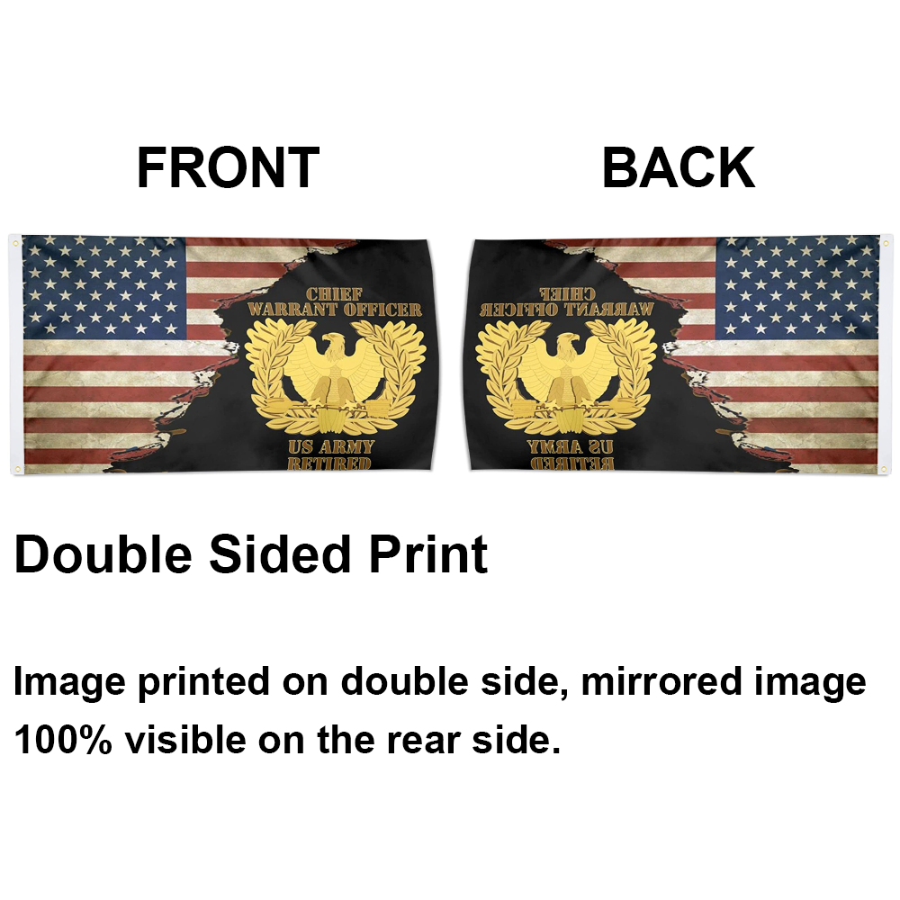 Fyon Us Army Emblem Warrant Officer Chief Retired Flag Indoor and outdoor banner 224111