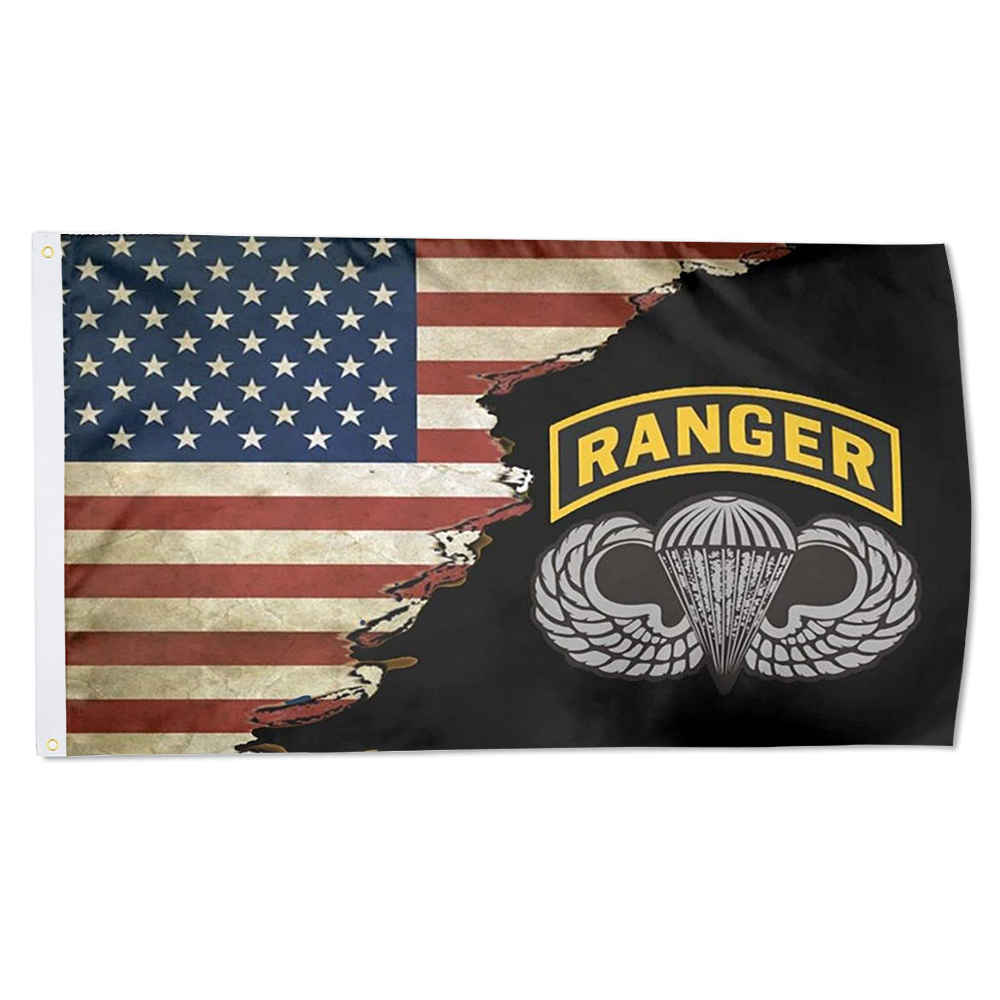 Fyon Us Army Ranger Tab with Airborne Wings Flag Indoor and outdoor banner 224113