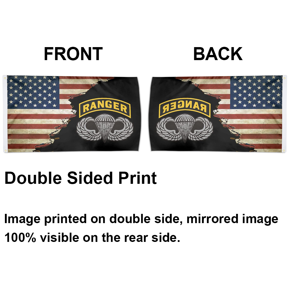 Fyon Us Army Ranger Tab with Airborne Wings Flag Indoor and outdoor banner 224113