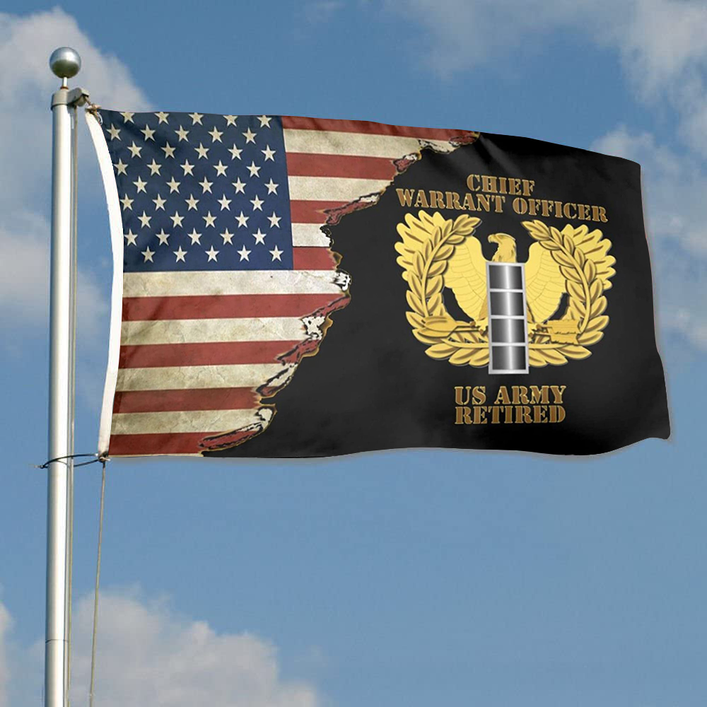 Fyon Us Army Retired Chief Warrant Officer Emblem Cw4 Flag Indoor and outdoor banner 224114