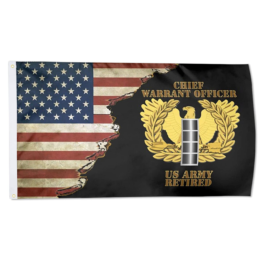 Fyon Us Army Retired Chief Warrant Officer Emblem Cw4 Flag Indoor and outdoor banner 224114