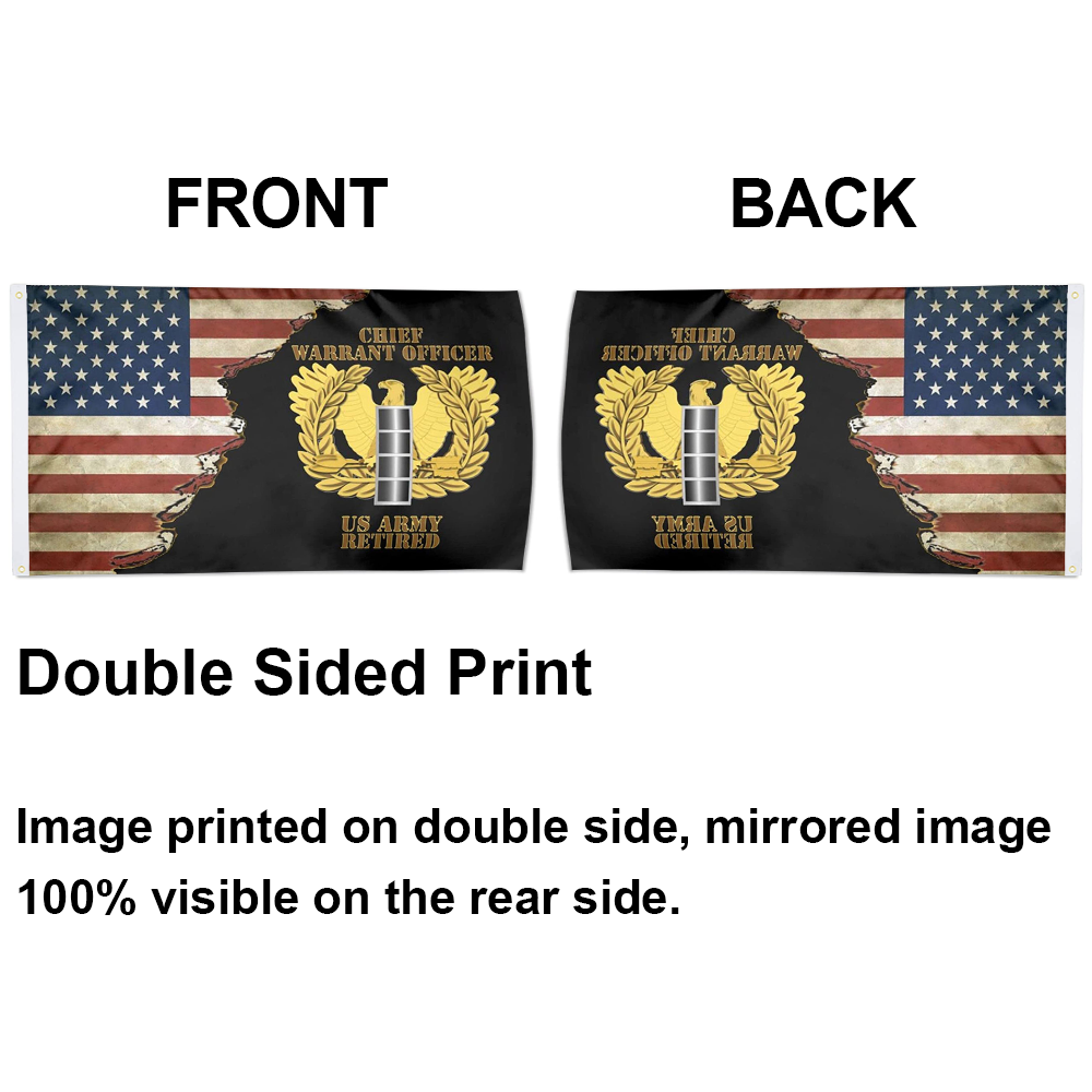 Fyon Us Army Retired Chief Warrant Officer Emblem Cw4 Flag Indoor and outdoor banner 224114