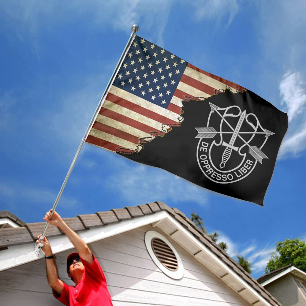 Fyon Us Army Special Forces De Oppresso Liber Flag Indoor and outdoor banner 224116