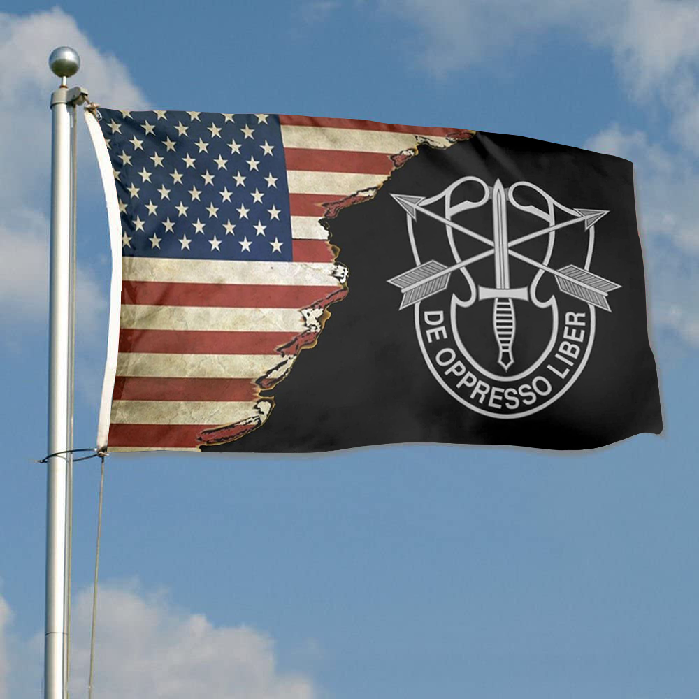 Fyon Us Army Special Forces De Oppresso Liber Flag Indoor and outdoor banner 224116