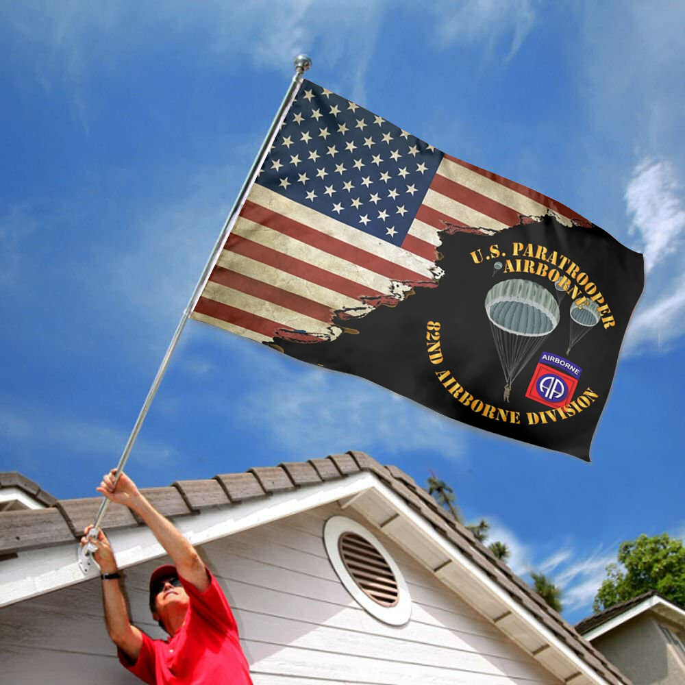 Fyon Us Paratrooper 82nd Airborne Division Wo Shadow Flag Indoor and outdoor banner 2241113