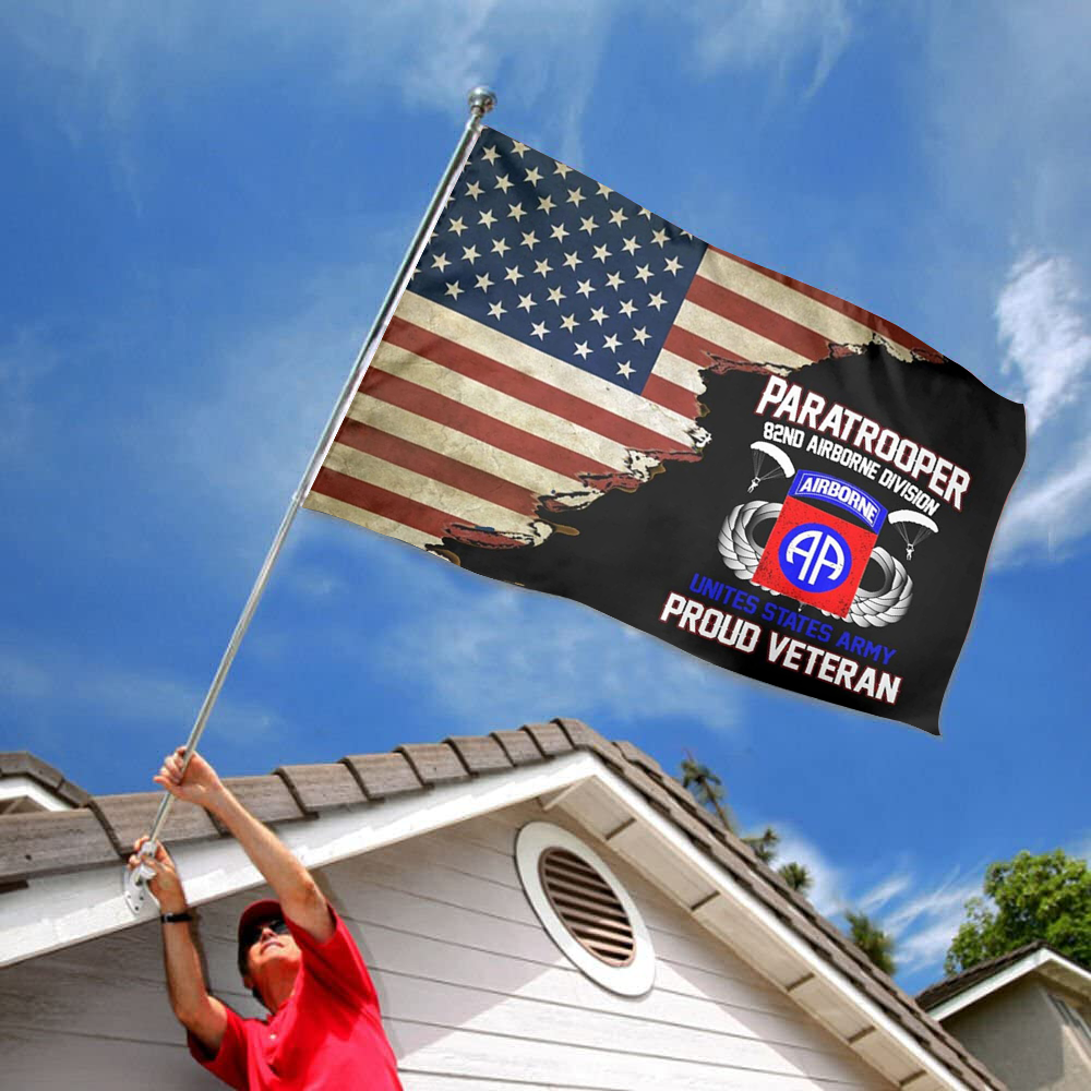 Fyon Us Proud Paratrooper Veteran 82nd Airborne Division Flag Indoor and outdoor banner 2241115