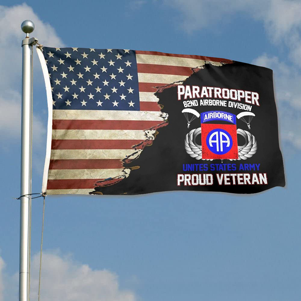 Fyon Us Proud Paratrooper Veteran 82nd Airborne Division Flag Indoor and outdoor banner 2241115
