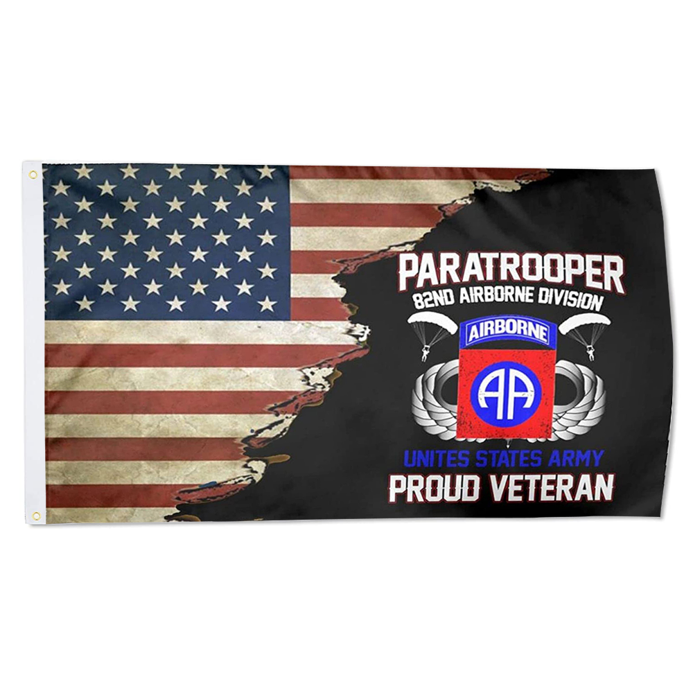 Fyon Us Proud Paratrooper Veteran 82nd Airborne Division Flag Indoor and outdoor banner 2241115