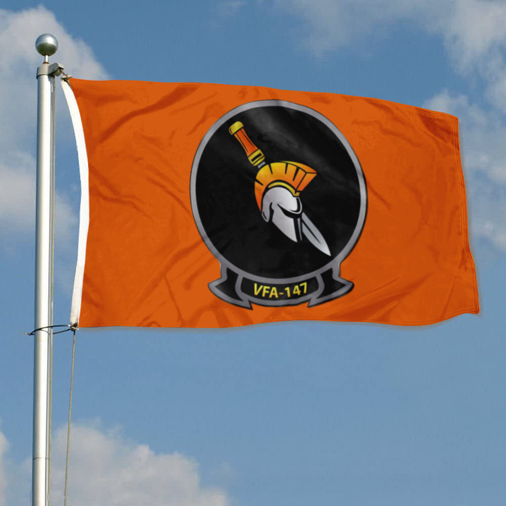 Fyon VFA-147 Argonauts Flag Orange Indoor and outdoor banner