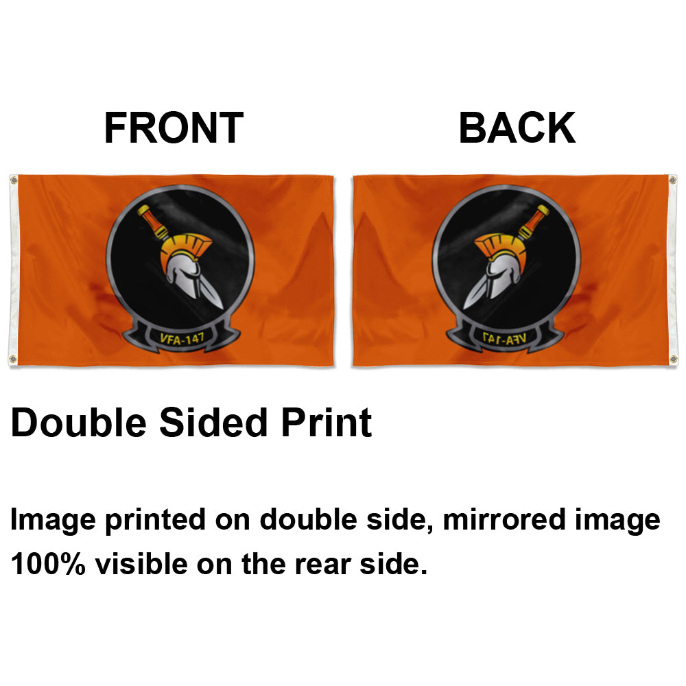 Fyon VFA-147 Argonauts Flag Orange Indoor and outdoor banner
