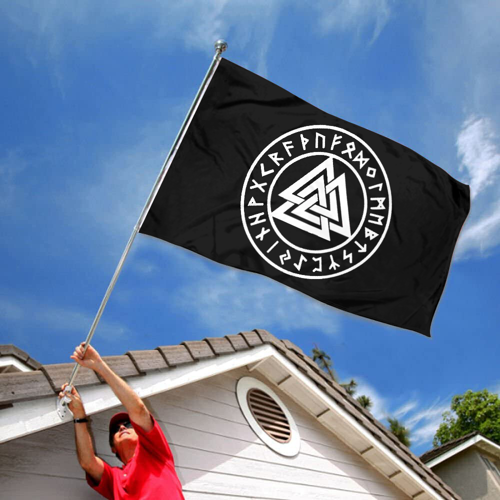Fyon Valknut The Symbol of Odin Flag Indoor and outdoor banner 2240820