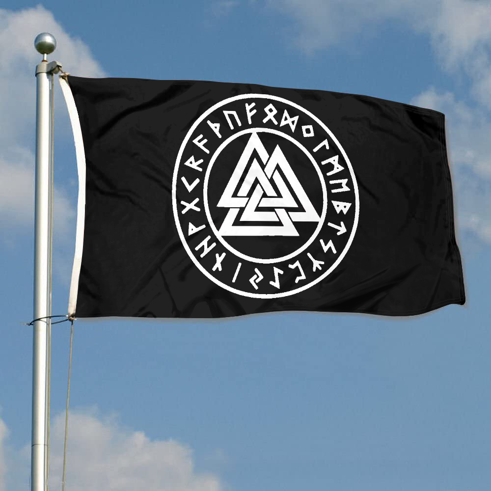 Fyon Valknut The Symbol of Odin Flag Indoor and outdoor banner 2240820