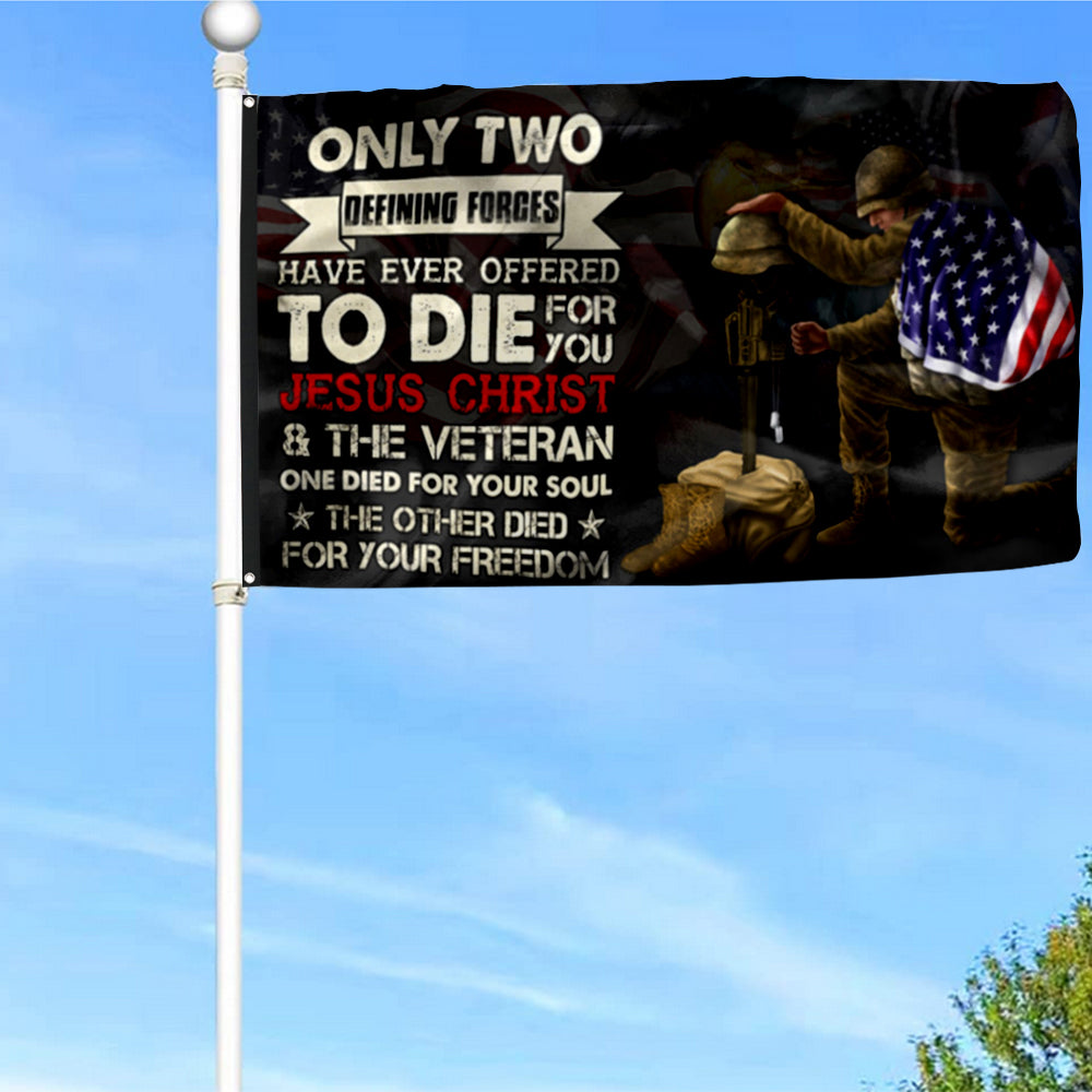 Fyon Veteran Owe To Jesus Christ And The Veteran Flag 41322 Indoor and outdoor banner