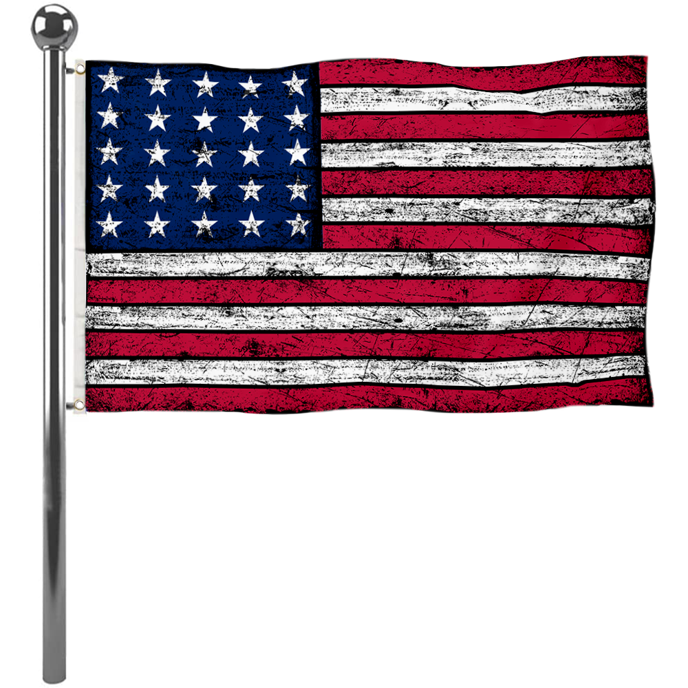 Fyon Vintage the United States flag 25 star linear pattern flag Banner