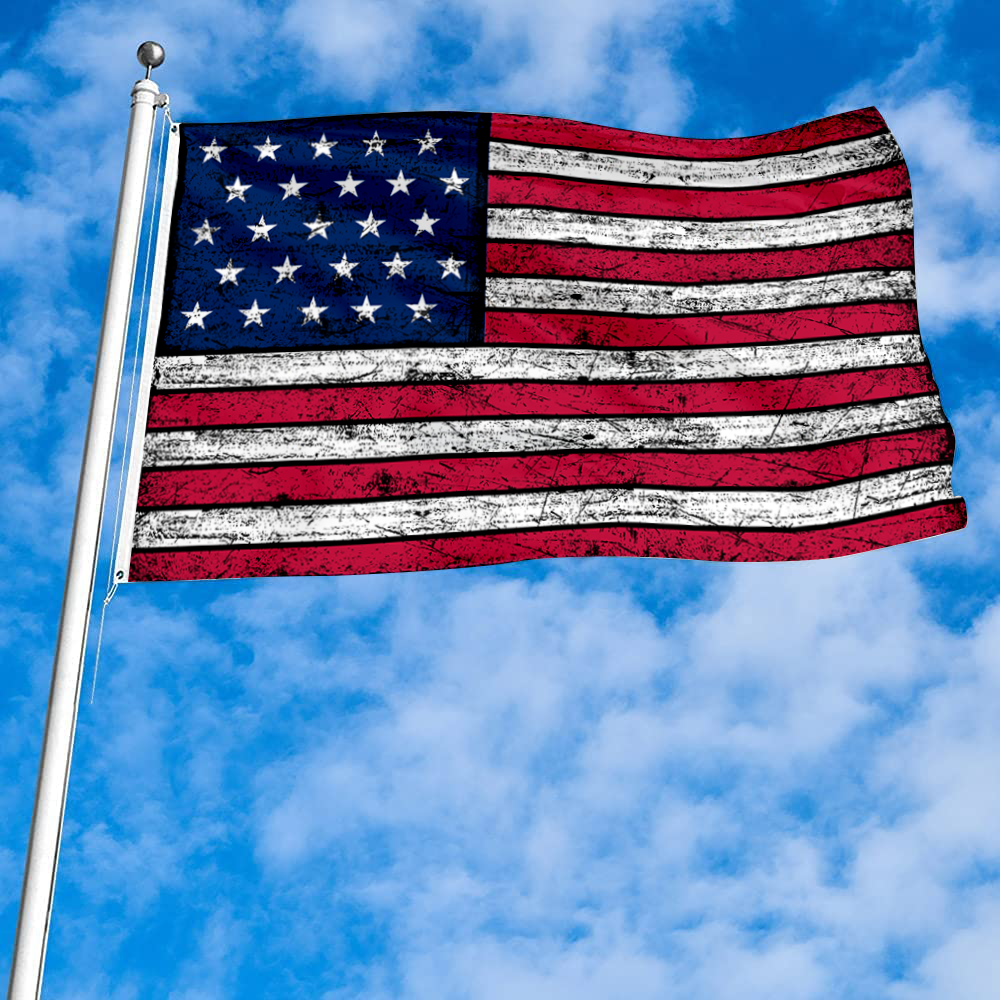 Fyon Vintage the United States flag 25 star staggered pattern flag Banner