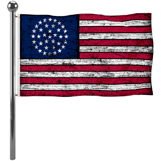 Fyon Vintage the United States flag US 36 Star Wagon Wheel Flag Banner