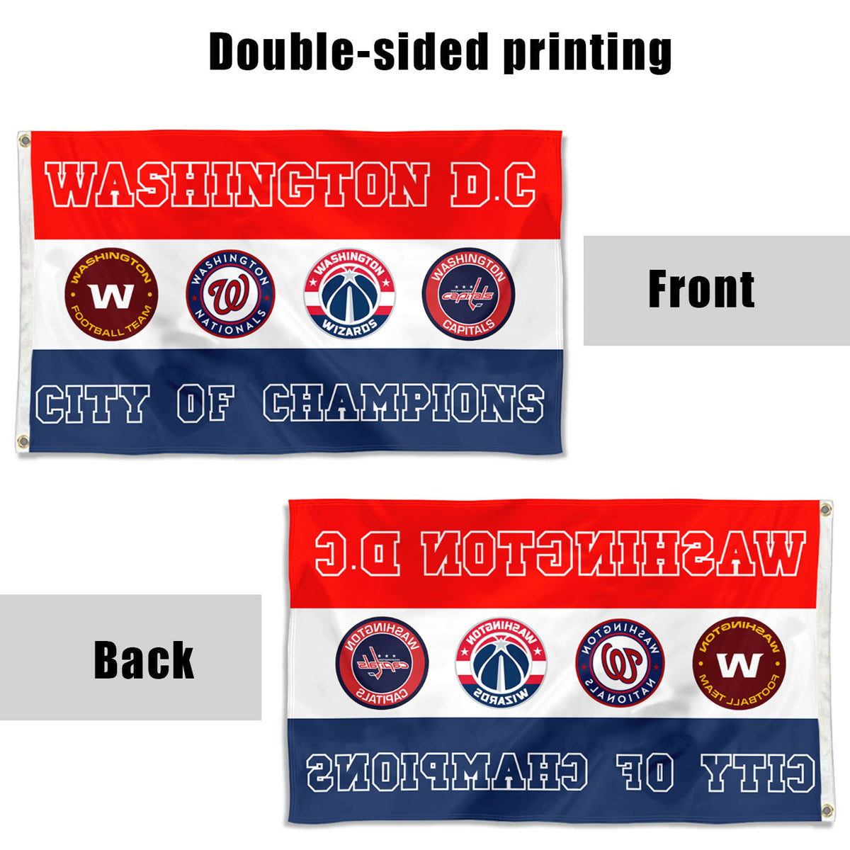Fyon Washington D.C. City of Champions Sports Fans House Garden Yard flag Indoor and outdoor banner