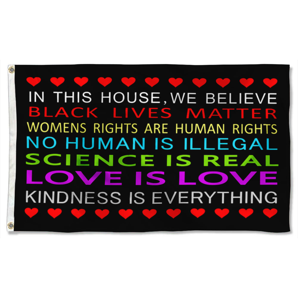 Fyon We Believe Black Lives Matter Love is Love Flag Banner