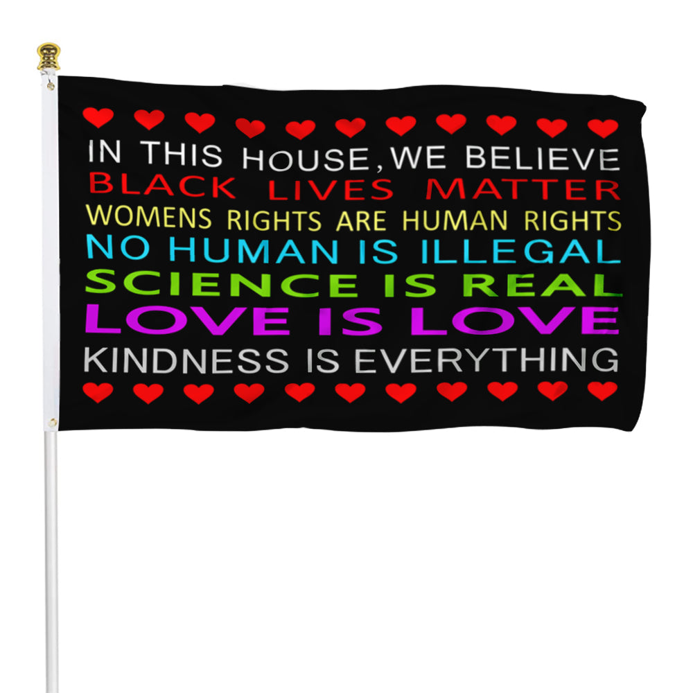 Fyon We Believe Black Lives Matter Love is Love Flag Banner