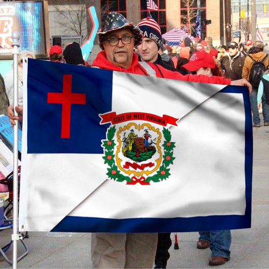 Fyon West Virginia And Christian Flag Banner 41324 Indoor and outdoor banner