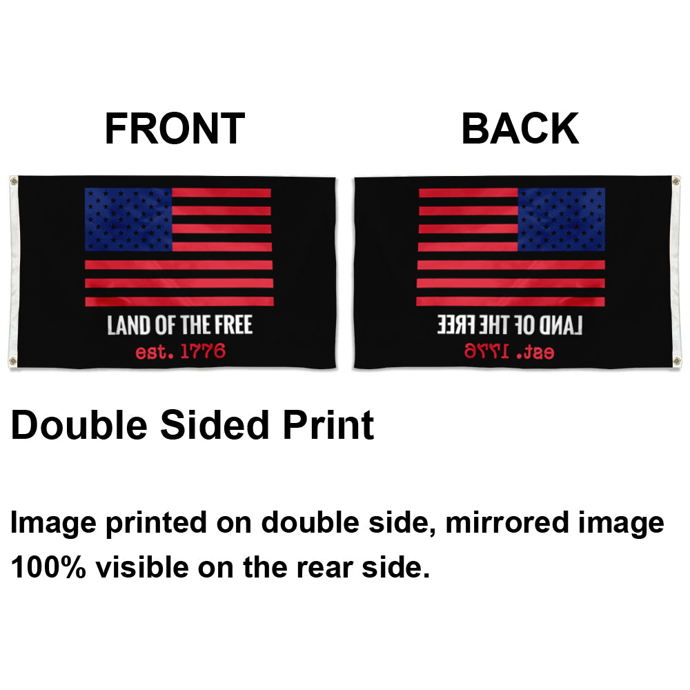 Fyon Land of The Free American Flag Banner