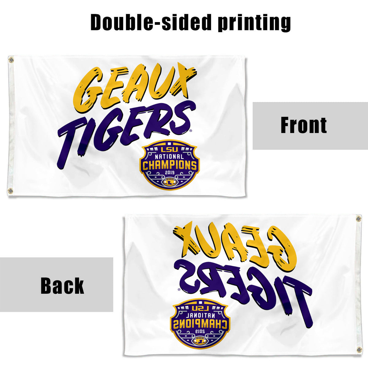 Fyon lsu tigers national champions flag Indoor and outdoor banner