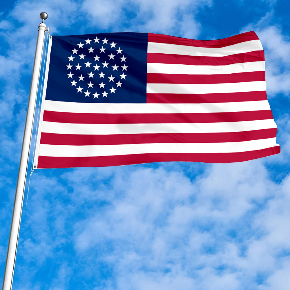 Fyon  the United States flag US 36 Star Wagon Wheel Flag Banner