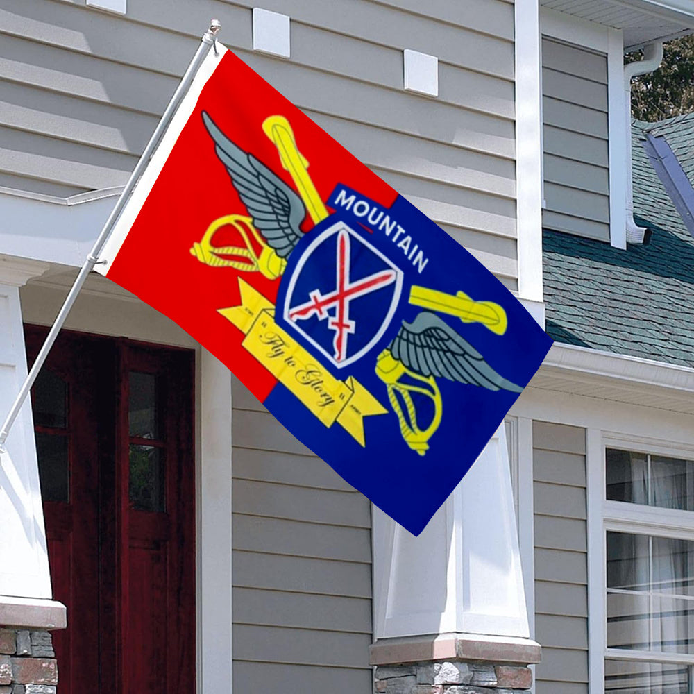 Fyon 10th Mountain Fly To Glory Flag Indoor and outdoor banner