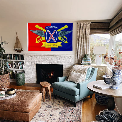 Fyon 10th Mountain Fly To Glory Flag Indoor and outdoor banner