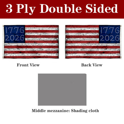 Fyon US 1776-2026 Retro Stripes Flag Banner