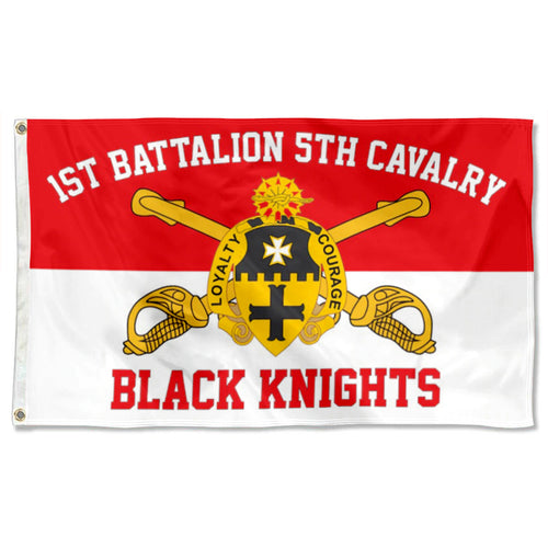 Fyon 1st Battalion 5th Cavalry Flag Black Knights Banner  Indoor and outdoor banner