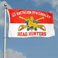 Fyon 1st Battalion 9th Cavalry Flag Banner  Head Hunters  Indoor and outdoor banner